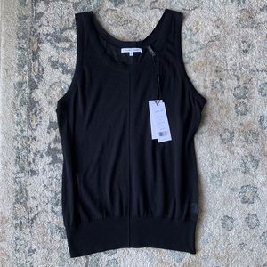 NWT Helmut Land folded sheer tank. Black. Size M